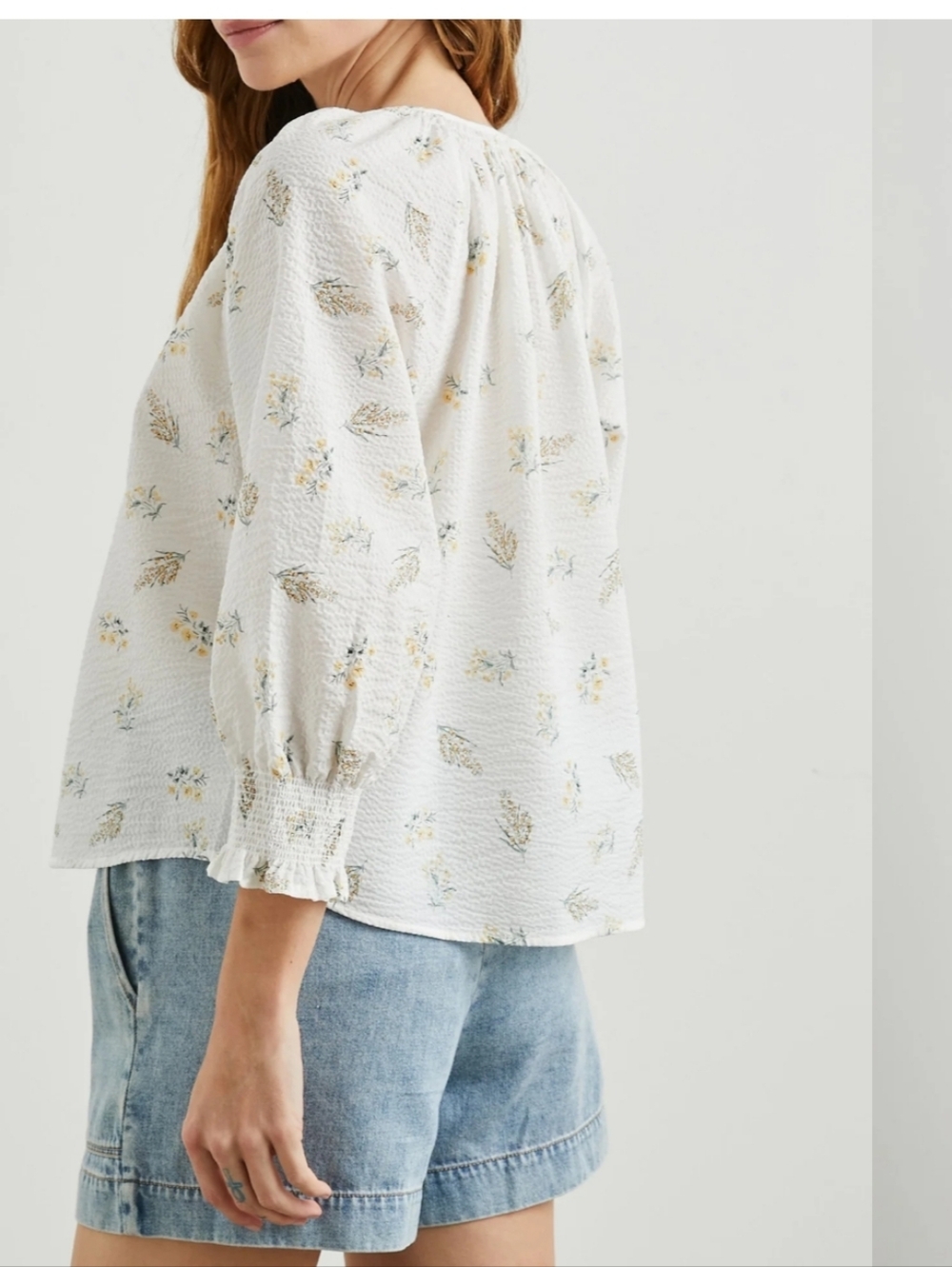 Rails Mariah Top — White Floral Button-Front Blouse - Picture 4 of 11